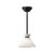 Halston 8-in Glossy Opal Glass/Matte Black 1 Light Pendant