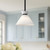 Halston 8-in Glossy Opal Glass/Matte Black 1 Light Pendant