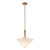 Bridgette 16-in Brushed Gold/White Linen Socket Pendant