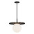 Plume 14-in Matte Black/Opal Matte Glass 1 Light Pendant