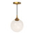 Nouveau 8-in Aged Gold/Opal Matte Glass 1 Light Pendant