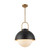 Harper 16-in Matte Black/Opal Matte Glass 1 Light Pendant