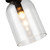 Sylvia 8-in Matte Black/Clear Glass 1 Light Pendant