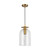 Sylvia 8-in Brushed Gold/Clear Glass 1 Light Pendant