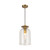 Sylvia 8-in Brushed Gold/Clear Glass 1 Light Pendant