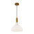 Belleview 12-in Aged Brass/Opal Glass 1 Light Pendant