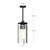 Belmont 7-in Clear Water Glass/Matte Black 3 Lights Pendant