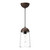 Emil 6-in Matte Black/Walnut 1 Light Pendant