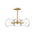 Willow 16-in Brushed Gold/Clear Glass 3 Lights Pendant