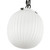 Cherise 7-in Matte Black/Glossy Ribbed Opal Glass Socket Pendant