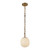 Cherise 7-in Brushed Gold/Glossy Ribbed Opal Glass Socket Pendant