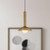 Arden 9-in Brushed Gold/Opal Glass LED Pendant