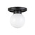 Fiore 6-in Matte Black/Glossy Opal Glass 1 Light Semi-Flush