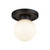 Fiore 6-in Matte Black/Glossy Opal Glass 1 Light Semi-Flush