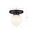 Fiore 6-in Matte Black/Glossy Opal Glass 1 Light Semi-Flush