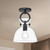 Waldo 9-in Matte Black/Clear Glass 1 Light Semi Flush Mount