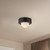 Harvey 12-in Matte Black Socket Semi-Flush Mount