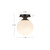 Otis 8-in Matte Black/Glossy Opal Glass Socket Semi-Flush Mount