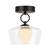 Leota 8-in Matte Black/Clear Glass LED Semi-Flush Mount