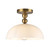 Paisley 12-in Brushed Gold/Glossy Opal Glass Socket Semi-Flush Mount
