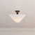 Bridgette 16-in Matte Black/Folded White Socket Semi-Flush Mount