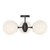 Nouveau 26-in Matte Black/Opal Matte Glass 3 Lights Semi Flush Mount