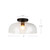 Sylvia 12-in Brushed Gold/Clear Glass 1 Light Semi-Flush