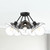 Francesca 20-in Clear Glass/Matte Black 5 Lights Semi Flush Mount