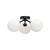 Cassia 17-in Matte Black/Opal Matte Glass 3 Lights Semi Flush Mount