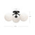 Cassia 17-in Matte Black/Opal Matte Glass 3 Lights Semi Flush Mount