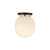 Cherise 7-in Matte Black/Glossy Ribbed Opal Glass Socket Semi-Flush Mount