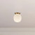 Cherise 7-in Brushed Gold/Glossy Ribbed Opal Glass Socket Semi-Flush Mount