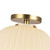 Cherise 12-in Brushed Gold/Glossy Ribbed Opal Glass Socket Semi-Flush Mount