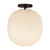 Cherise 12-in Matte Black/Glossy Ribbed Opal Glass Socket Semi-Flush Mount