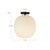 Cherise 12-in Matte Black/Glossy Ribbed Opal Glass Socket Semi-Flush Mount