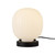Cherise 7-in Matte Black/Glossy Ribbed Opal Glass Socket Table Lamp