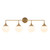 Nouveau 35-in Aged Gold/Opal Matte Glass 4 Lights Vanity