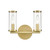 Revolve Clear Glass/Natural Brass 2 Lights Wall/Vanity