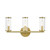 Revolve Clear Glass/Natural Brass 3 Lights Wall/Vanity