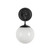 Fiore 6-in Matte Black/Glossy Opal Glass 1 Light Wall Vanity