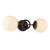 Fiore 18-in Matte Black/Glossy Opal Glass 2 Lights Wall Vanity