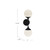 Nouveau 19-in Matte Black/Opal Matte Glass 2 Lights Wall/Vanity