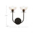 Sylvia 12-in Matte Black/Clear Glass 2 Lights Wall Vanity