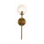 Cassia 1 Head Aged Brass/Clear Glass 1 Light Wall Vanity