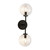 Cassia 20-in Matte Black/Clear Glass 2 Lights Wall Vanity