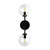 Cassia 20-in Matte Black/Clear Glass 2 Lights Wall Vanity