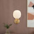 Cherise 7-in Brushed Gold/Glossy Ribbed Opal Glass Socket Wall/Vanity Light