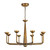 Spade 30-in Antique White dimmable LED Chandelier - Vintage Brass