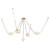 Mineral 5-Light Alabaster dimmable LED Chandelier with Patina Brass Finish - Patina Brass/Opal Glass
