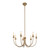 Ember 26-in Matte Black Chandelier - Brushed Gold